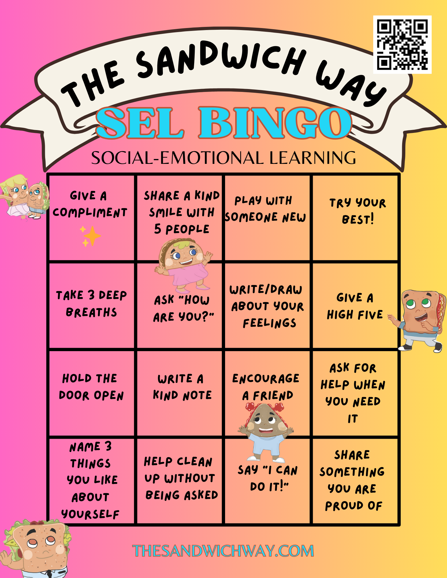 Free SEL Bingo printable for elementary students – a fun social-emotional learning activity to build self-awareness, kindness, and relationship skills. Perfect for classrooms and homeschooling!